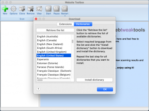 Website Toolbox Dictionaries on Mac